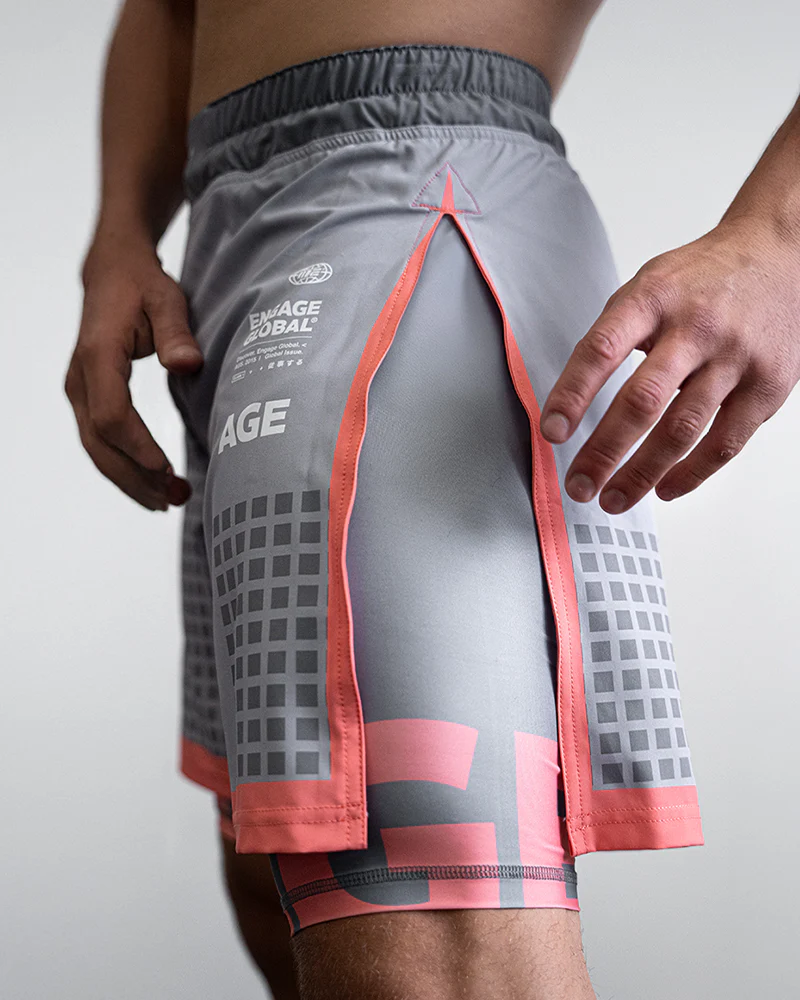 Grid Tech (Grey) 2-in-1 Gladiator Shorts - Image 4