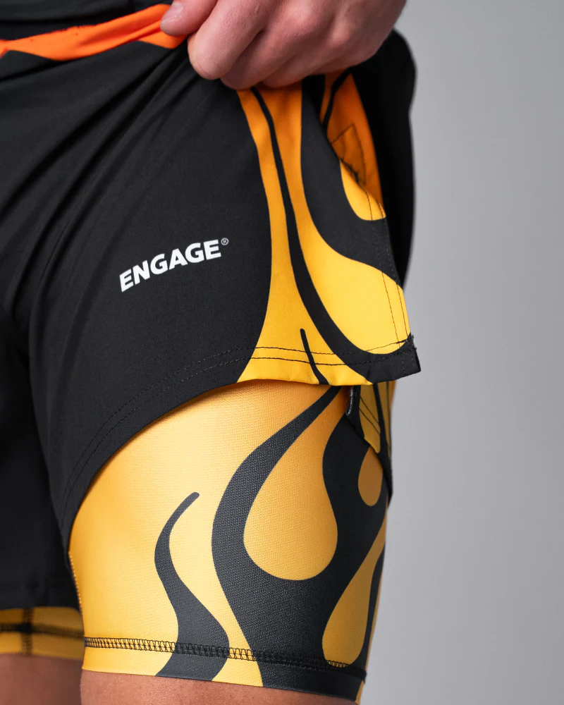 Nebula (Orange) 2-in-1 Hybrid Shorts - Image 5